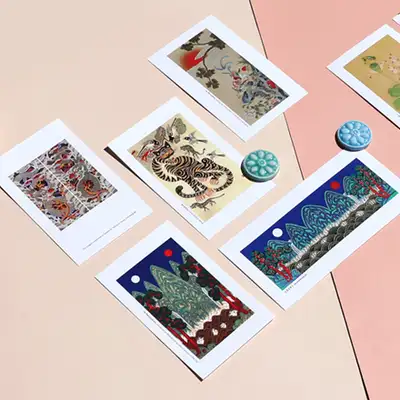 Korean Folk Painting Postcard