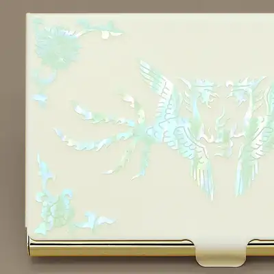 螺鈿漆器 名刺入れ(鳳凰) 金装