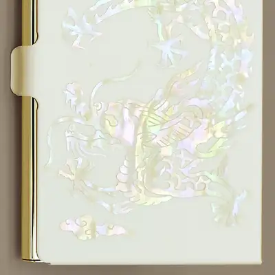 螺鈿漆器 名刺入れ(龍) 金装