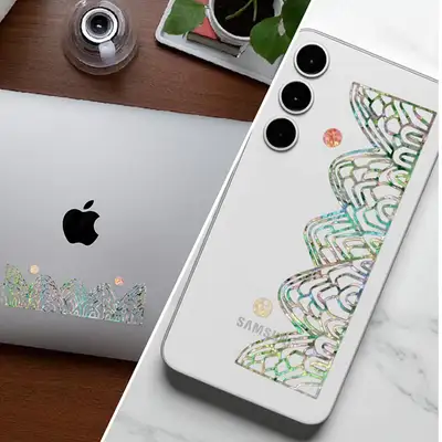 Natural Mother-of-Pearl Sticker (Sun, Moon, and Five Peaks Line)