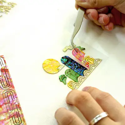 Natural Mother-of-Pearl Sticker (Fragment of Wishes: Sun, Moon, and Five Peaks)