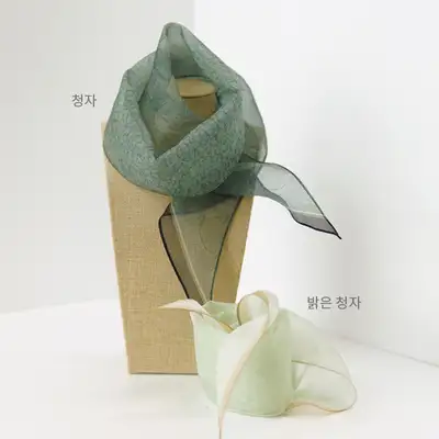 Goryeo Sangyo Celadon Silk Organza Scarf [Crafting a Blue World, Goryeo Sangyo Celadon] Exhibition