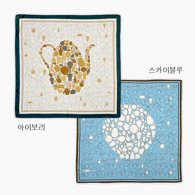 Celadon and White Porcelain Poly Scarf <2024 Muses Contest Selected Work>