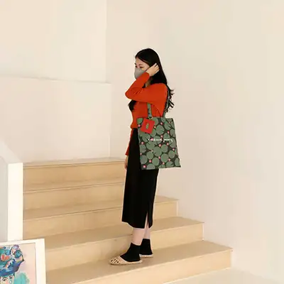 半跏思惟像 刺繍 布バッグ