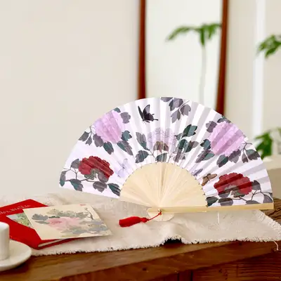 Folding Fan (Flowers and Butterflies) National Museum of Korea Specialty Product