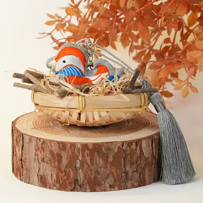 Goryeo Mandarin Duck Embroidered Keyring <National Gwangju Museum Ceramic Culture Center Signature Product>