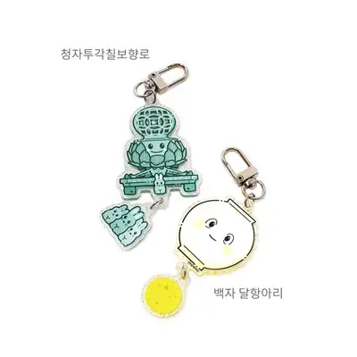 Celadon and White Porcelain Character Keyring <2023 MUSE Competition Selected>