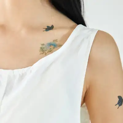 Traditional Korean Painting Tattoo Sticker (Butterfly Painting by Nam Gye-u) <2024 Muses Competition Selected Work>