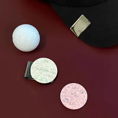 螺鈿ボールマーカーセット(米色、ピンク色)
