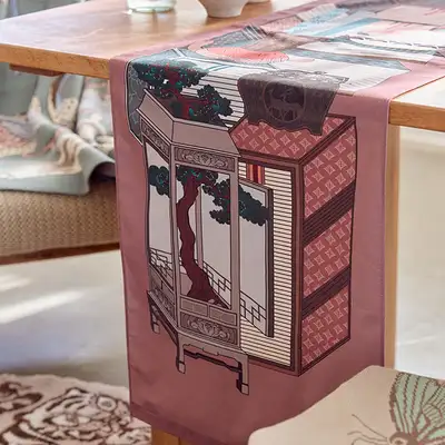 Chaekgeori Table Runner (Burgundy) <2025 Muse Competition Selected Work>