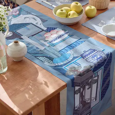 Book Pattern Table Runner (Blue) <2025 Muses Competition Selected Work>
