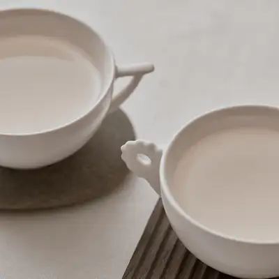White Porcelain Ewer Cup Set <New Nation, New Art: Early Joseon Art Exhibition>