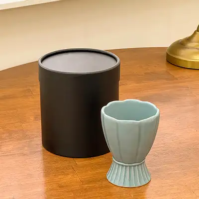 Melon-Bottle Ribbed Cup [Crafting a Blue World, Goryeo Zoomorphic Celadon] Exhibition