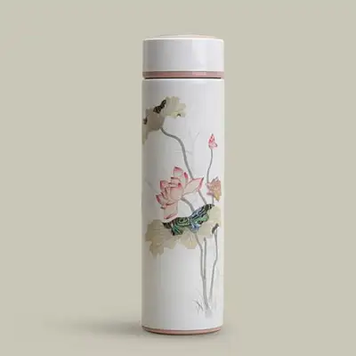 Mother-of-Pearl Tumbler (White Lotus) (Single Purchase)