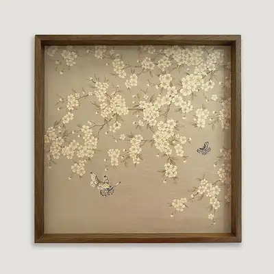 Folk Painting Wooden Tray (Pear Blossoms) <2024 Muse Contest Selection>