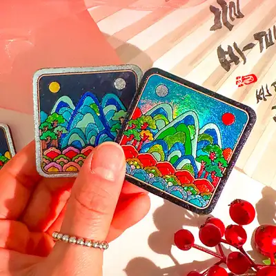 Mini Sun, Moon and Five Peaks Glitter Art <2025 Korea Tourism Competition>