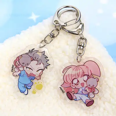 [Teddy Bear] Color Acrylic Keyring (Double-Sided) 2 Types / Webtoon Goods