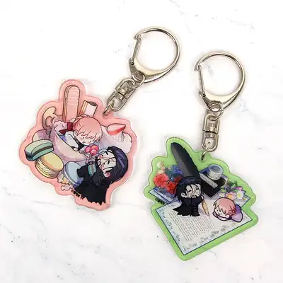 [アムコンロパンマッスムニダ] アムコンロパン カラーアクリルキーリング(両面) 2種 / ウェブトゥーングッズ