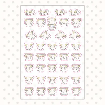 꼬질조작단迷你透明贴纸 ver2