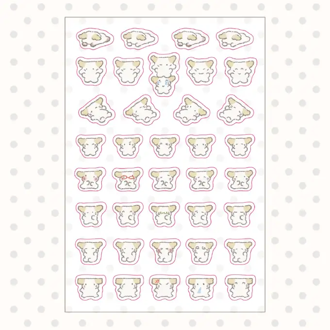 꼬質調作團迷你透明貼紙 ver2