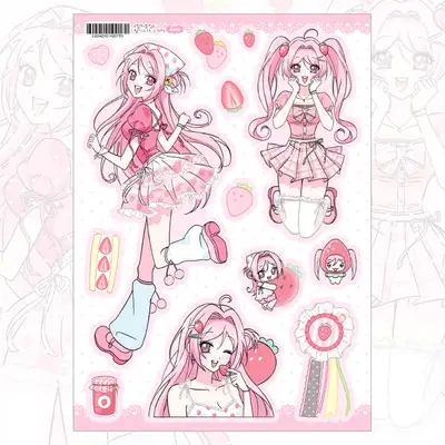 爱心皮克俱乐部 草莓女孩 贴纸