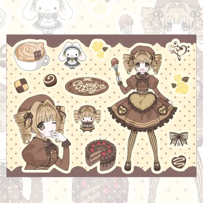Lubby Club Chocolatier Girl Sticker