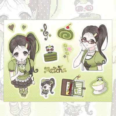 爱心俱乐部 抹茶爱心贴纸