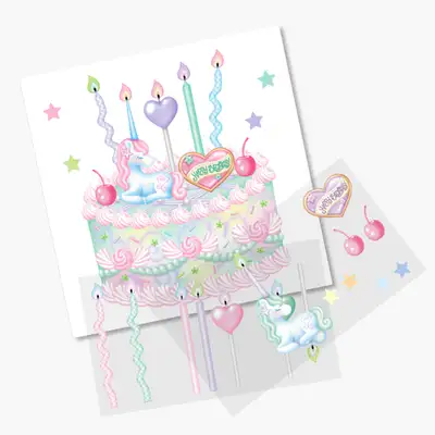 페페노이生日蛋糕贴纸&卡片套装