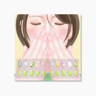 嘟嘟诺伊指甲贴纸&卡片套装 - 浅绿、紫色2种