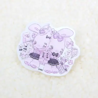 [ミピ_riri] ウサギの友だち アクリルバッジ 1種 / アクリルグッズ