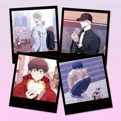 [Winter Passes, Cherry Blossoms] Four Seasons Memory Polaroid Cards 4-Piece Set / Webtoon Merchandise