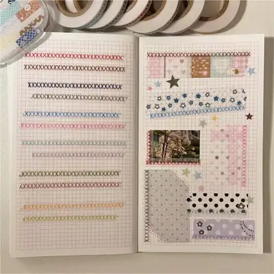 WeakToFetch 迷你刺繡混合美紋膠帶 6款