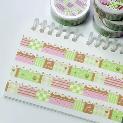 欧咋文具 草莓抹茶法式蕾丝胶带