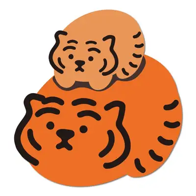 ムジクタイガー 食パンふたり ビッグ リムーバブルステッカー