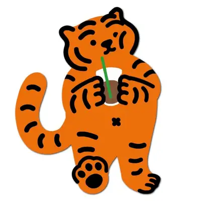 無職タイガー コーヒー トゥンランイ ビッグ リムーバブルステッカー