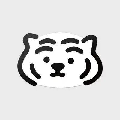 무직타이거 백호 뚱랑이 ビッグ リムーバブル ステッカー
