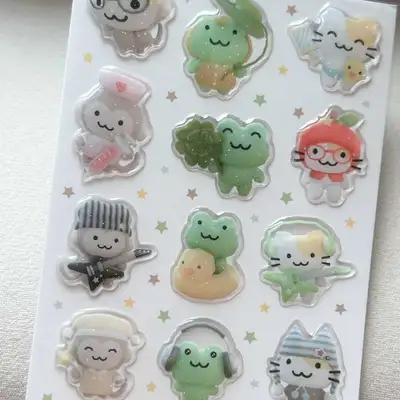 德可博可朋友们闪闪树脂贴纸