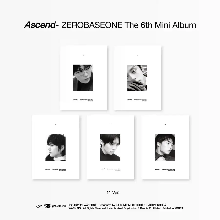 ZEROBASEONE - 6th Mini Album [Ascend-] 11 Ver. (5種中1種ランダム)