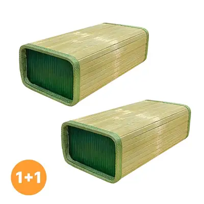 1+1 Bamboo Green Stripe Pillow Square Plain (Cool Summer Ventilation Cool Pillow Camping Health Pillow Neck Pillow Filial Piety Gift)