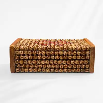 Beaded Square Acupressure Pillow Mandarin Duck | Sauna Jjimjilbang Pillow Cool Summer Retro Décor Firm Pillow Grandmother Gift
