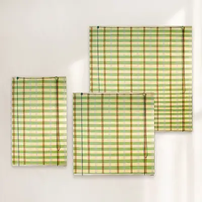 Stitch Two-Tone Bamboo Auto Roll-Up Shade