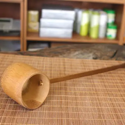 竹制水舀 2号(特大)莲花茶玻璃茶勺