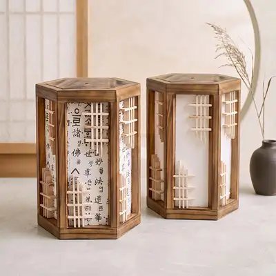 Traditional Lattice Window Hexagonal Lamp Shade