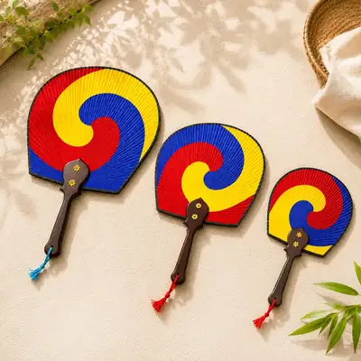 Korean Taegeuk Paper Fan - Traditional Craft