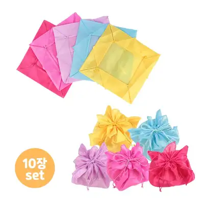 Tteok Bojagi 10-Piece Set (Colored Cloth Wraps for Holiday Rice Cake Making)