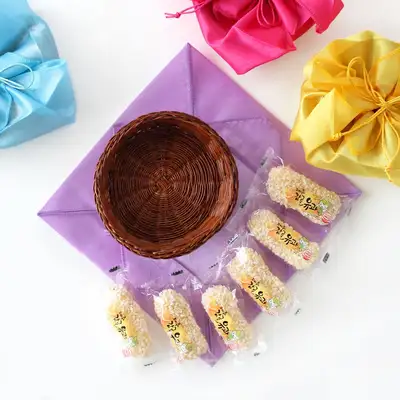 Traditional Korean Sweets Basket with Bojagi Cloth Gift Set | Lunar New Year Group Gift