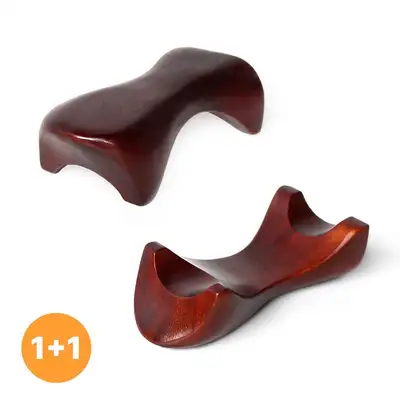1+1 Wood 4-Point Acupressure Massager (Handheld Wooden Finger Pressure Massage Tool)