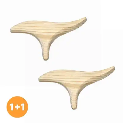 1+1 Hinoki Cypress Triangle Massage Tool (Wood Gua Sha Full-Body Face Massage Hand Foot Massage Self-Massage Stick)