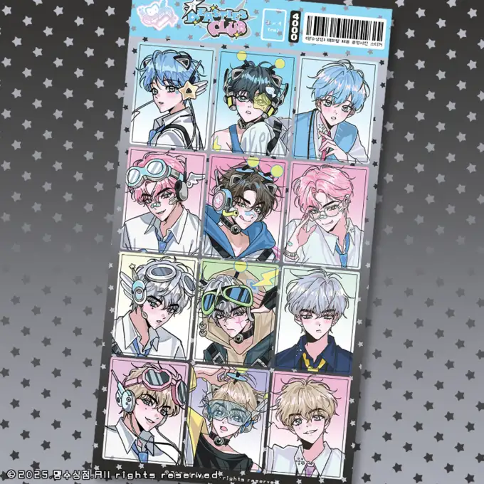 Mangsusan Shop Matte Pearl 12-Type ID Photo Stickers