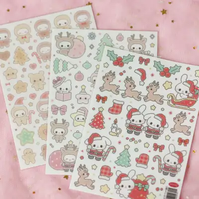 Angora Lora Pixel Christmas Sticker 3type
